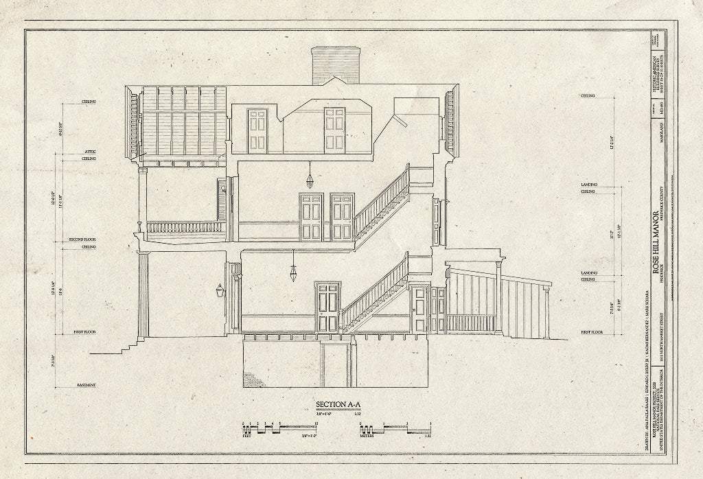 Blueprint HABS MD,11-FRED.V,10- (Sheet 15 of 31) - Rose Hill Manor, 1611 North Market Street, Frederick, Frederick County, MD