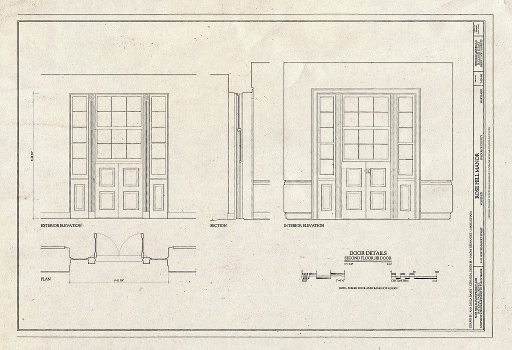Blueprint HABS MD,11-FRED.V,10- (Sheet 21 of 31) - Rose Hill Manor, 1611 North Market Street, Frederick, Frederick County, MD