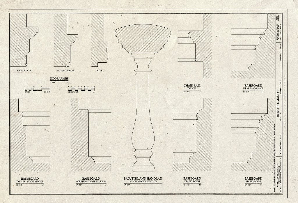 Blueprint HABS MD,11-FRED.V,10- (Sheet 31 of 31) - Rose Hill Manor, 1611 North Market Street, Frederick, Frederick County, MD