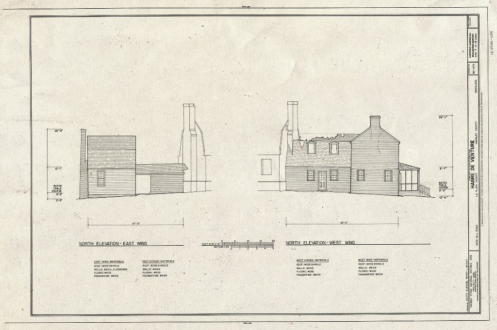 Blueprint HABS MD,9-Porto.V,3- (Sheet 7 of 14) - Habre de Venture, Rose Hill Road, La Plata, Charles County, MD