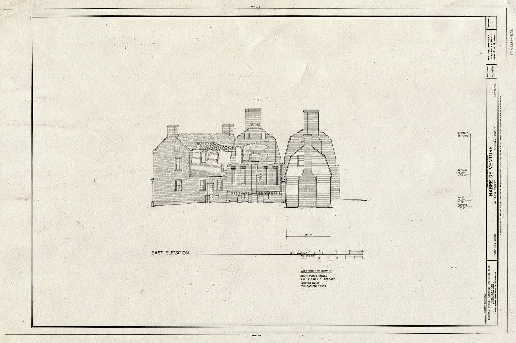 Blueprint HABS MD,9-Porto.V,3- (Sheet 8 of 14) - Habre de Venture, Rose Hill Road, La Plata, Charles County, MD