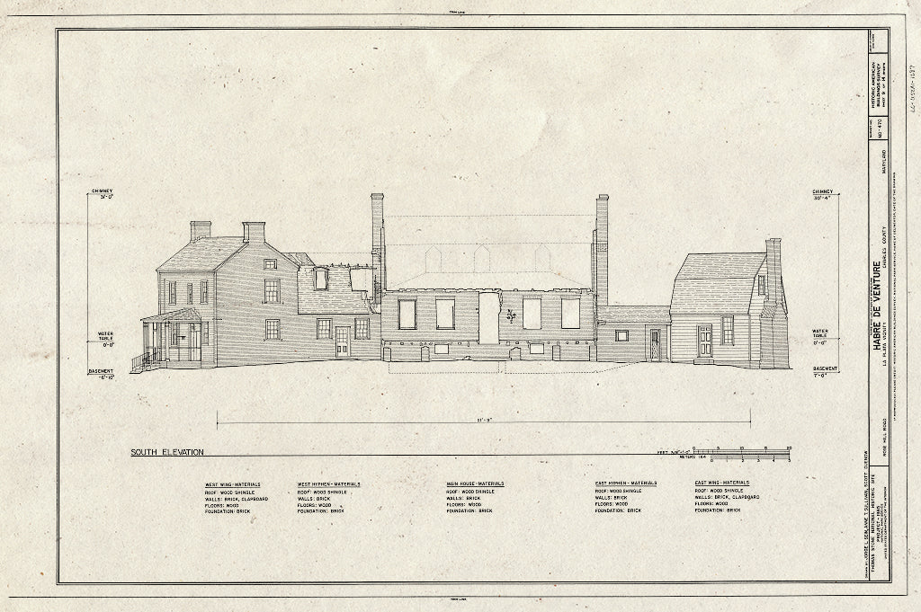 Blueprint HABS MD,9-Porto.V,3- (Sheet 9 of 14) - Habre de Venture, Rose Hill Road, La Plata, Charles County, MD