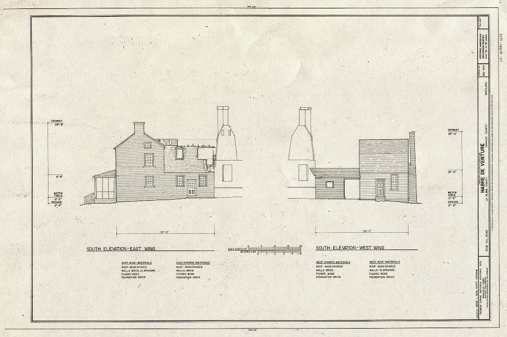 Blueprint HABS MD,9-Porto.V,3- (Sheet 10 of 14) - Habre de Venture, Rose Hill Road, La Plata, Charles County, MD
