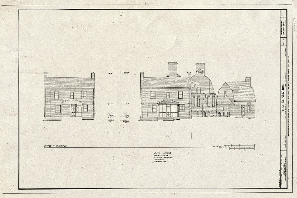 Blueprint HABS MD,9-Porto.V,3- (Sheet 11 of 14) - Habre de Venture, Rose Hill Road, La Plata, Charles County, MD