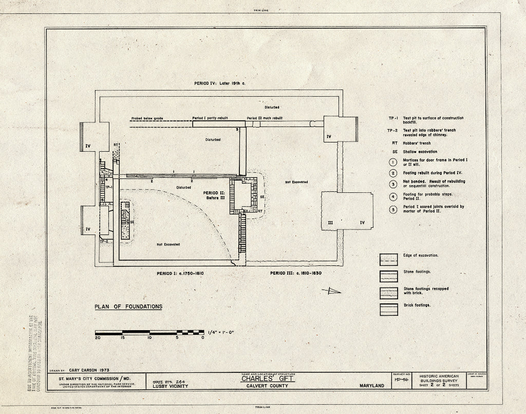 Blueprint HABS MD,5-LUSB.V,6- (Sheet 2 of 2) - Charles' Gift, State Routes 2 & 4, Lusby, Calvert County, MD