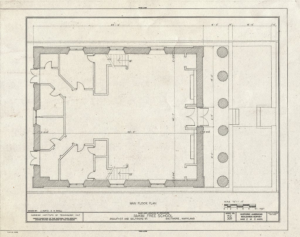 Blueprint HABS MD,4-BALT,49- (Sheet 2 of 8) - McKim Free School, 1120 East Baltimore Street, Baltimore, Independent City, MD