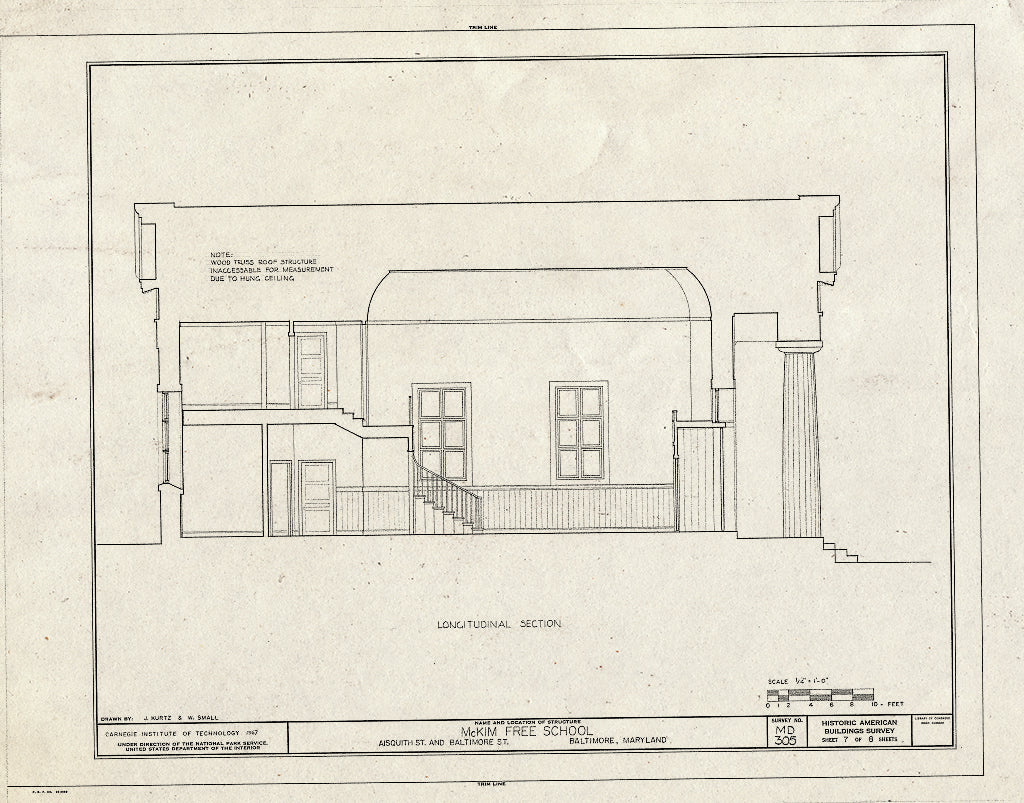 Blueprint HABS MD,4-BALT,49- (Sheet 7 of 8) - McKim Free School, 1120 East Baltimore Street, Baltimore, Independent City, MD