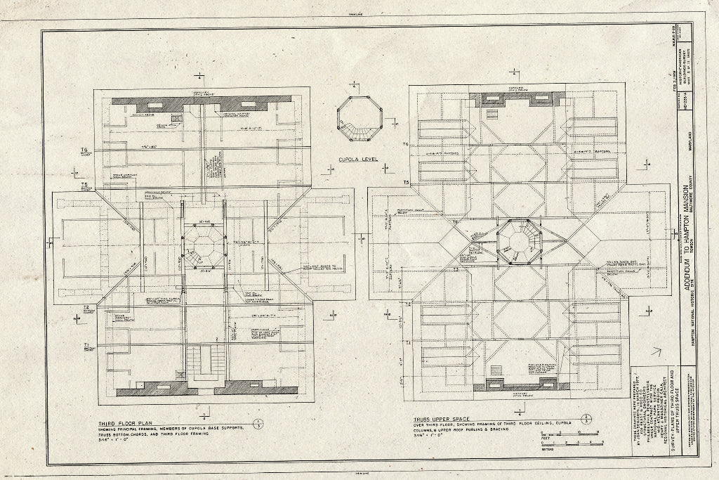 Blueprint HABS MD,3-Tow.V,1A- (Sheet 3 of 11) - Hampton, Mansion, 535 Hampton Lane, Towson, Baltimore County, MD