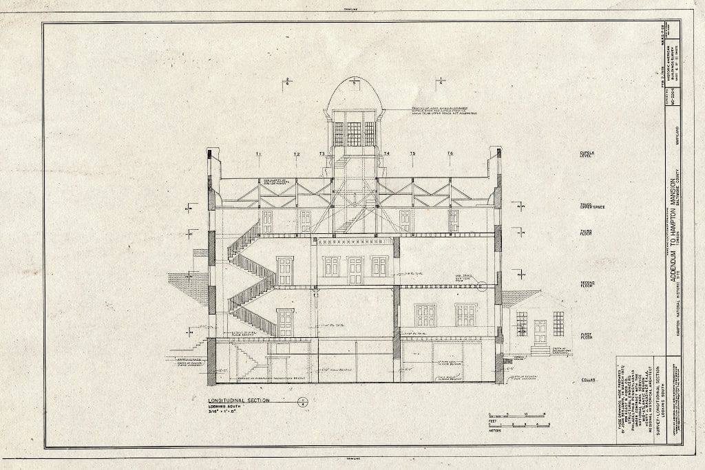 Blueprint HABS MD,3-Tow.V,1A- (Sheet 4 of 11) - Hampton, Mansion, 535 Hampton Lane, Towson, Baltimore County, MD