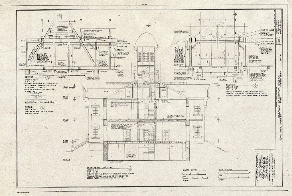 Blueprint HABS MD,3-Tow.V,1A- (Sheet 10 of 11) - Hampton, Mansion, 535 Hampton Lane, Towson, Baltimore County, MD
