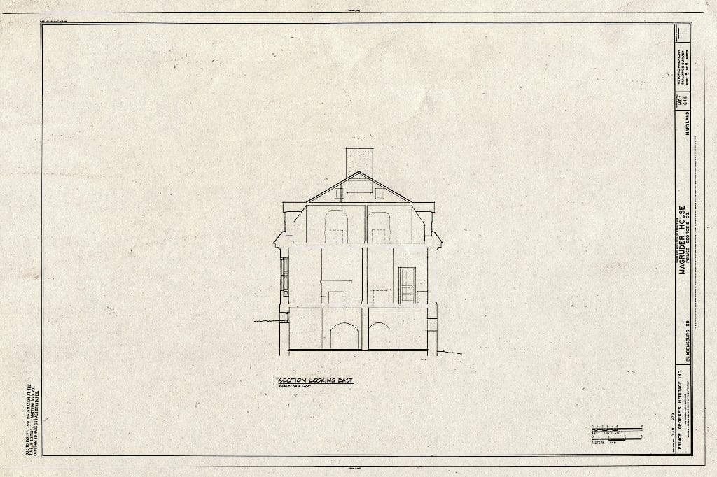 Blueprint HABS MD,17-BLAD,3- (Sheet 5 of 5) - Magruder House, 4703 Annapolis Road (Bladensburg Road), Bladensburg, Prince George's County, MD
