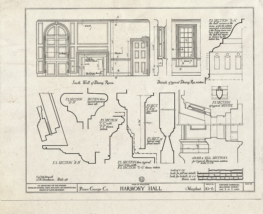 Blueprint HABS MD,17-Brock,3- (Sheet 3 of 6) - Harmony Hall, 10500 Livingstone Road (10511 Livingstone Road), Friendly, Prince George's County, MD