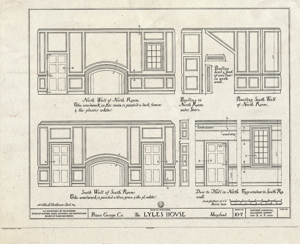 Blueprint HABS MD,17-Brock,2- (Sheet 3 of 5) - Lyles House, Livingston Road, Fort Washington, Prince George's County, MD