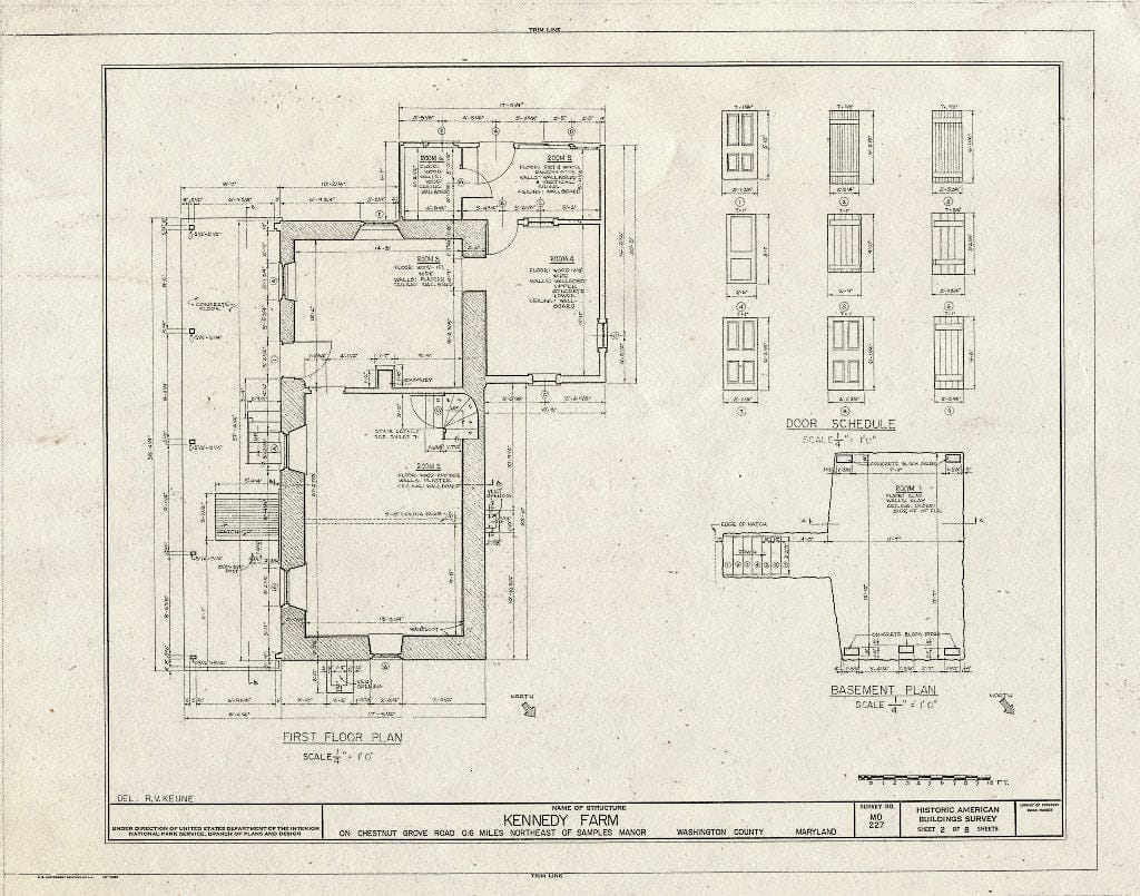 Blueprint HABS MD,22-Saman.V,1- (Sheet 2 of 8) - Kennedy Farm, Chestnut Grove Road, Samples Manor, Washington County, MD