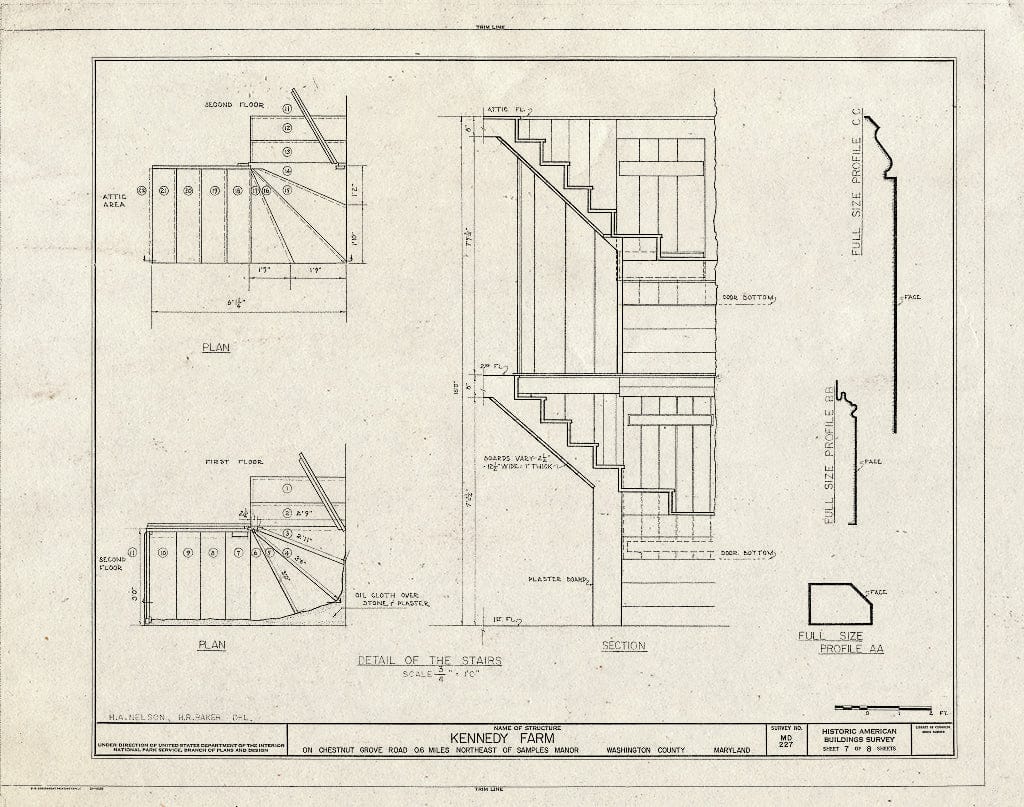 Blueprint HABS MD,22-Saman.V,1- (Sheet 7 of 8) - Kennedy Farm, Chestnut Grove Road, Samples Manor, Washington County, MD