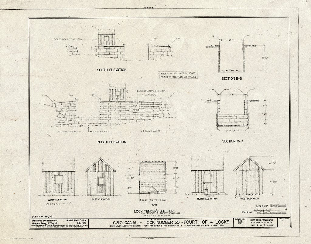 Blueprint HABS MD,22-FOFR.10- (Sheet 2 of 2) - Chesapeake & Ohio Canal, Lock No. 50, 108.9 Miles Above Tidewater, Williamsport, Washington County, MD