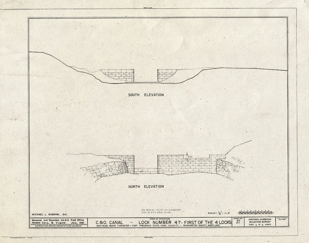 Blueprint HABS MD,22-FOFR.V,7- (Sheet 2 of 2) - Chesapeake & Ohio Canal, Lock 47, 108.6 Miles Above Tidewater, Williamsport, Washington County, MD