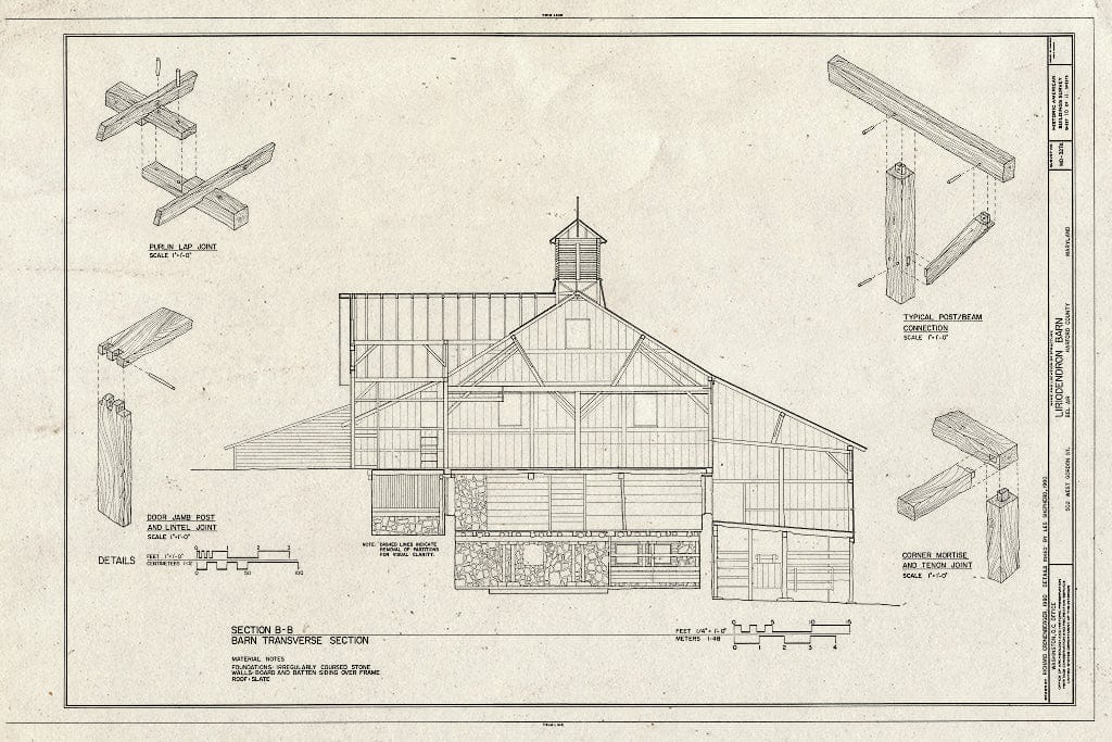 Blueprint HABS MD,13-BELA,3A- (Sheet 10 of 11) - Liriodendron, Barn, 502 West Gordon Street, Bel Air, Harford County, MD