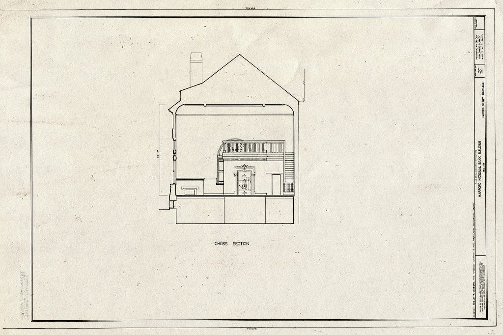 Blueprint HABS MD,13-BELA,2- (Sheet 3 of 3) - Harford National Bank, Bel Air, Harford County, MD