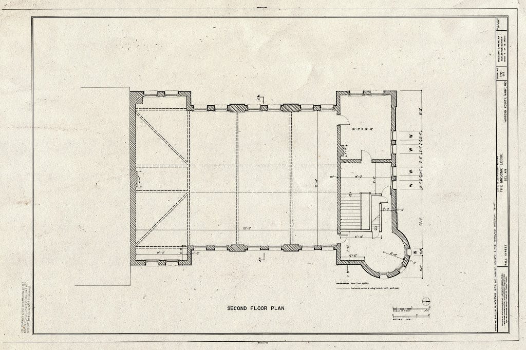 Blueprint HABS MD,13-BELA,4- (Sheet 4 of 8) - Masonic Lodge, Wall Street, Bel Air, Harford County, MD