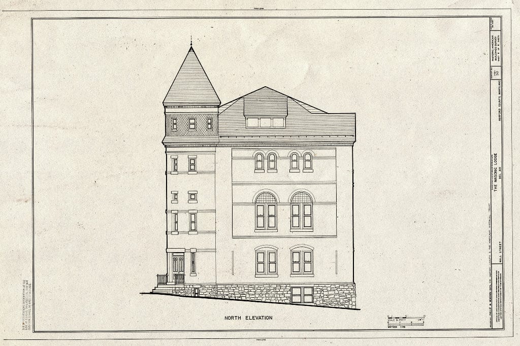 Blueprint HABS MD,13-BELA,4- (Sheet 6 of 8) - Masonic Lodge, Wall Street, Bel Air, Harford County, MD