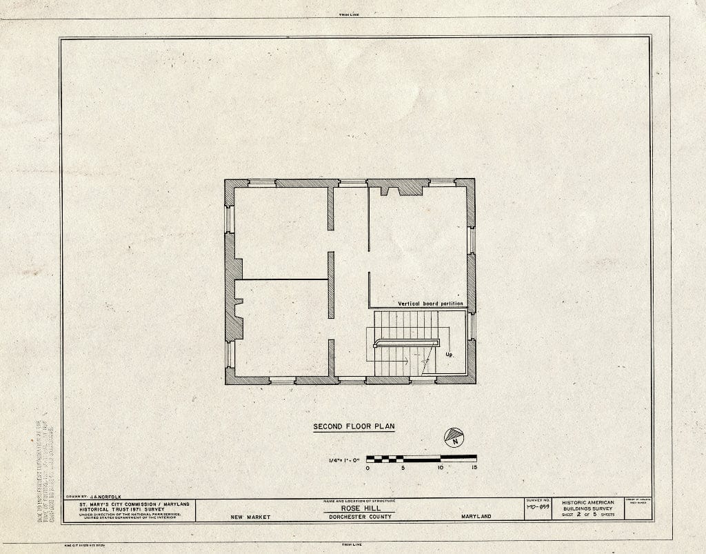 Blueprint HABS MD,10-NEMA,1- (Sheet 2 of 5) - Rose Hill, East New Market, Dorchester County, MD