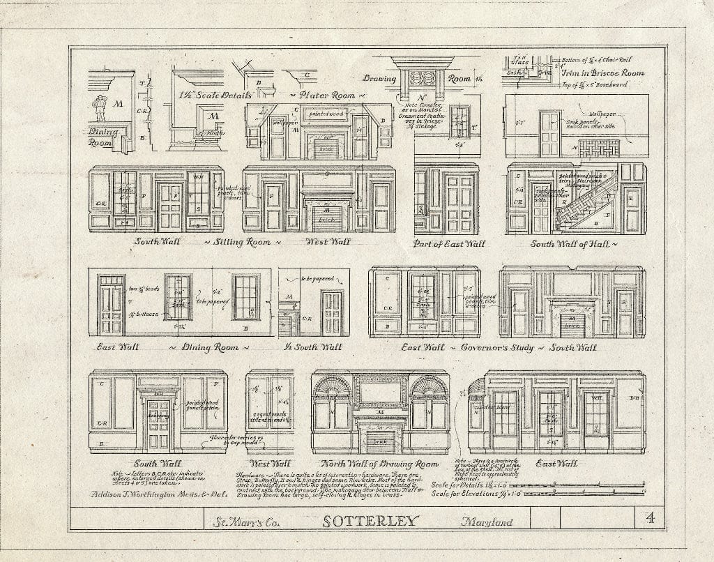 Blueprint HABS MD,19-HOLWO.V,3- (Sheet 4 of 6) - Sotterly, State Route 245 & Vista Road Vicinity, Hollywood, St. Mary's County, MD