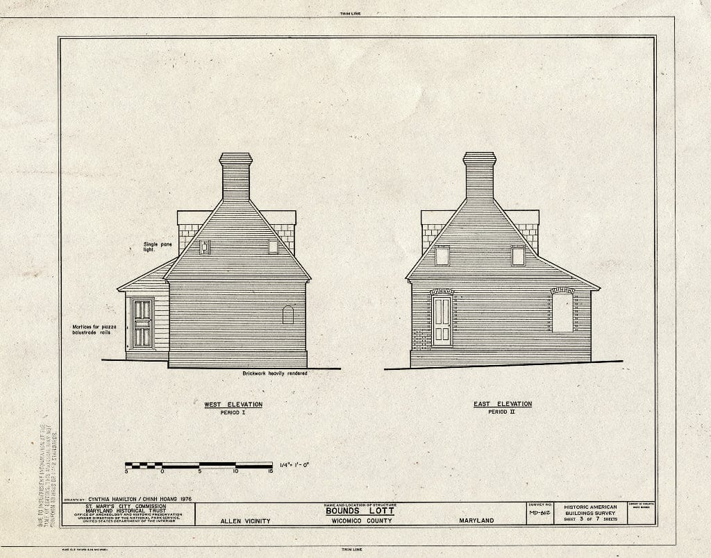 Blueprint HABS MD,23-All.V,1- (Sheet 3 of 7) - Bound's Lott, Allen, Wicomico County, MD