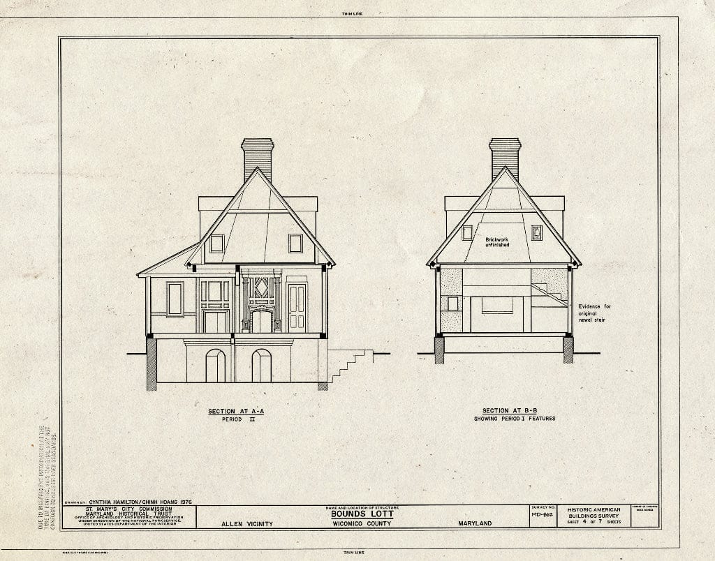 Blueprint HABS MD,23-All.V,1- (Sheet 4 of 7) - Bound's Lott, Allen, Wicomico County, MD