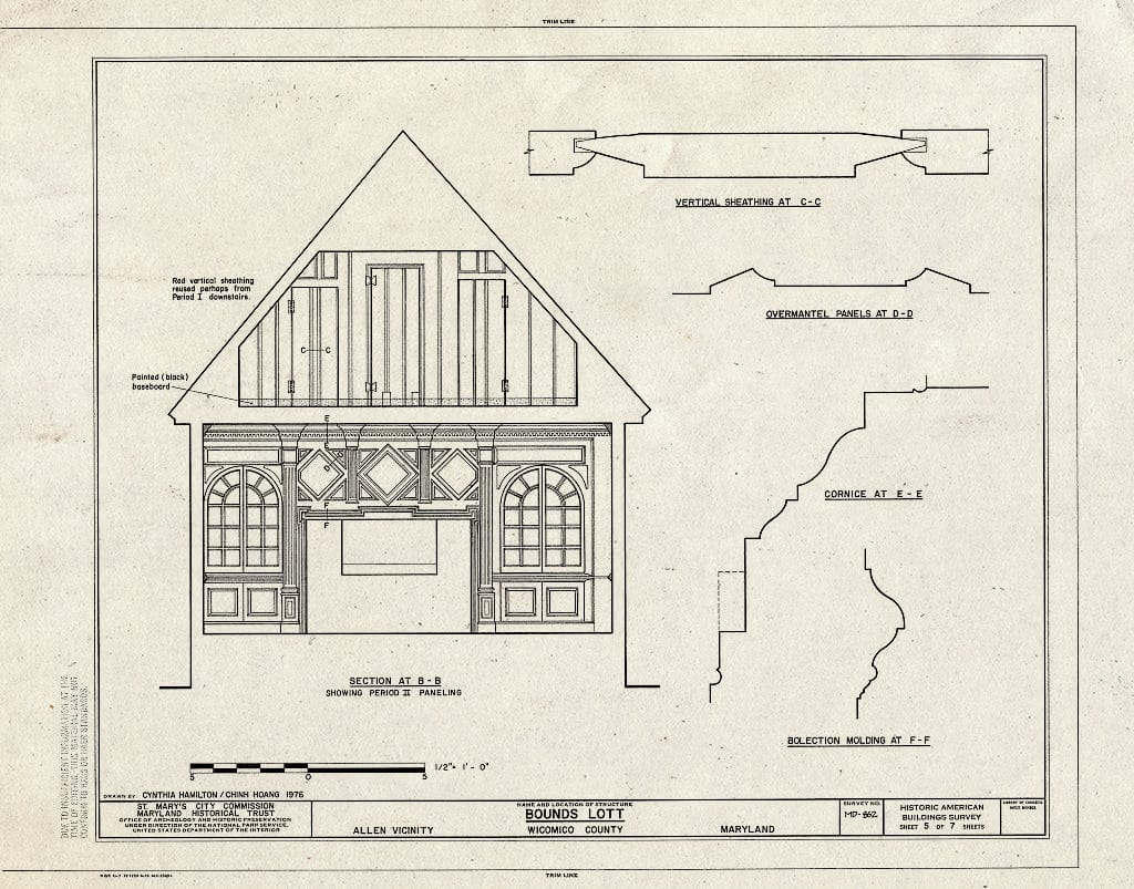 Blueprint HABS MD,23-All.V,1- (Sheet 5 of 7) - Bound's Lott, Allen, Wicomico County, MD
