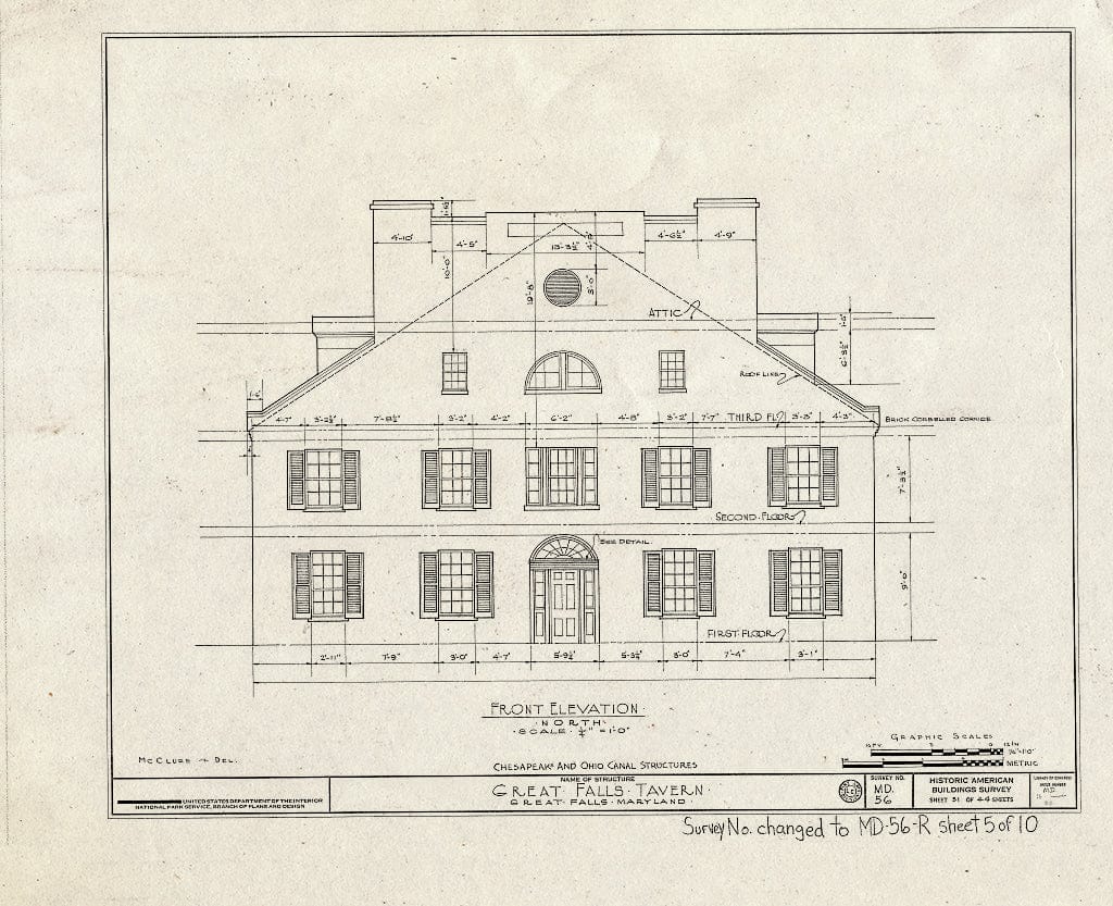 Blueprint HABS MD,16-,20- (Sheet 5 of 10) - Chesapeake & Ohio Canal, Great Falls Tavern, Lock 20, MacArthur Boulevard Vicinity, Great Falls, Montgomery County, MD