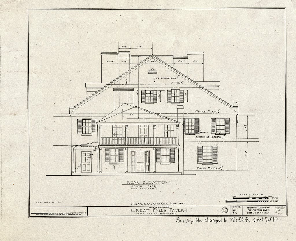 Blueprint HABS MD,16-,20- (Sheet 7 of 10) - Chesapeake & Ohio Canal, Great Falls Tavern, Lock 20, MacArthur Boulevard Vicinity, Great Falls, Montgomery County, MD