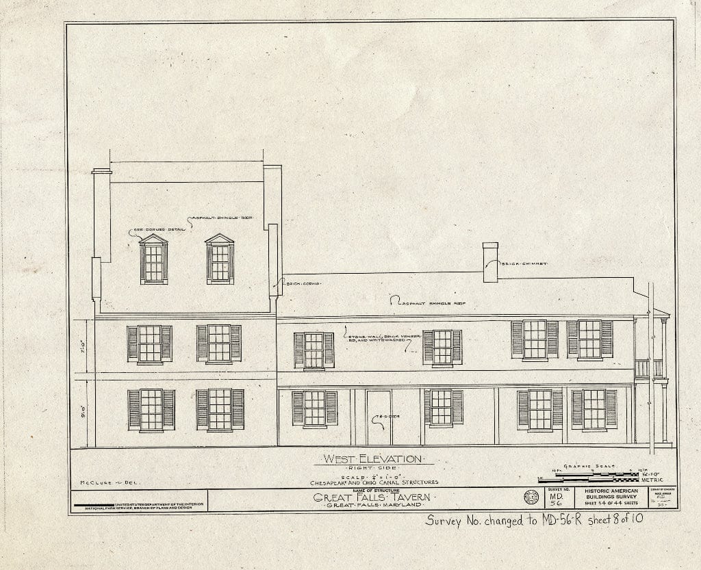 Blueprint HABS MD,16-,20- (Sheet 8 of 10) - Chesapeake & Ohio Canal, Great Falls Tavern, Lock 20, MacArthur Boulevard Vicinity, Great Falls, Montgomery County, MD