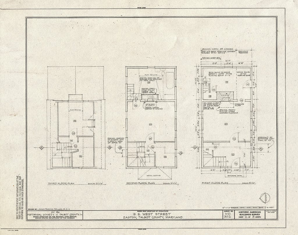 Blueprint HABS MD,21-EATO,8- (Sheet 2 of 8) - 18 South West Street (House), Easton, Talbot County, MD