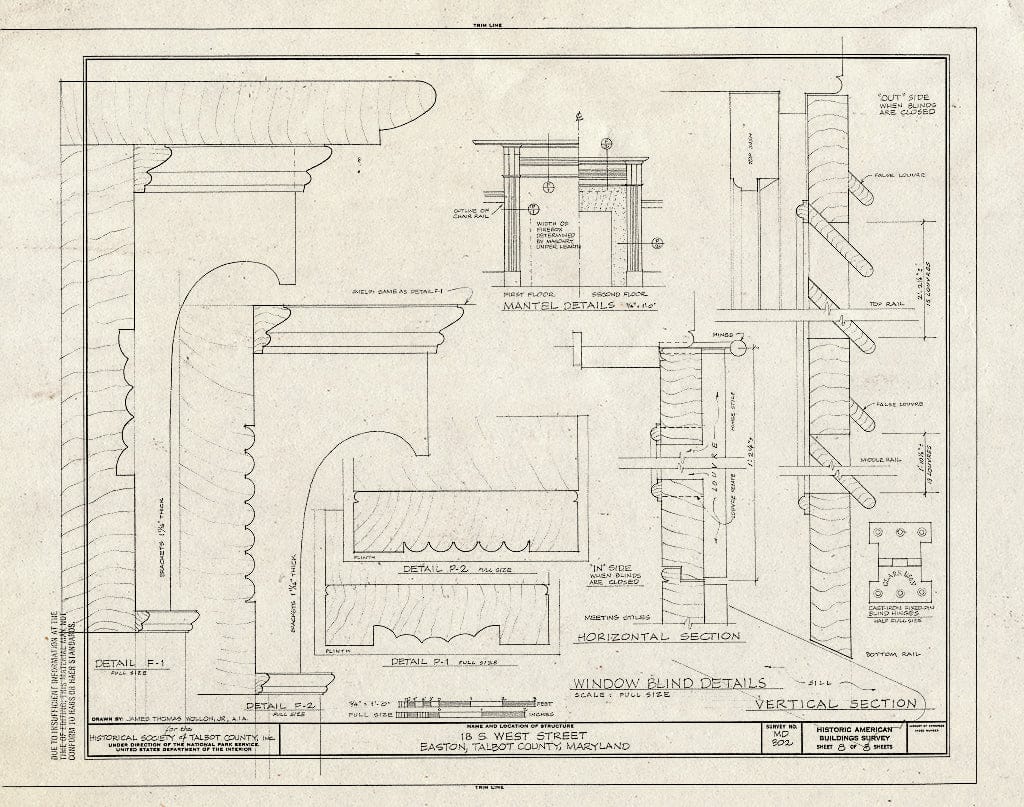 Blueprint HABS MD,21-EATO,8- (Sheet 8 of 8) - 18 South West Street (House), Easton, Talbot County, MD