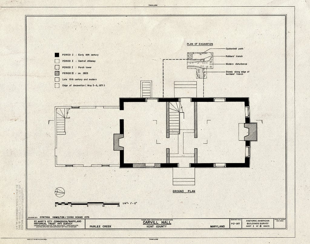 Blueprint HABS MD,15-FACR,1- (Sheet 1 of 8) - Carvill Hall, Fairlee, Kent County, MD