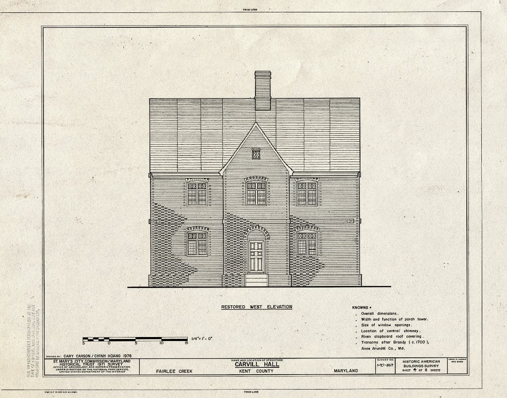 Blueprint HABS MD,15-FACR,1- (Sheet 4 of 8) - Carvill Hall, Fairlee, Kent County, MD