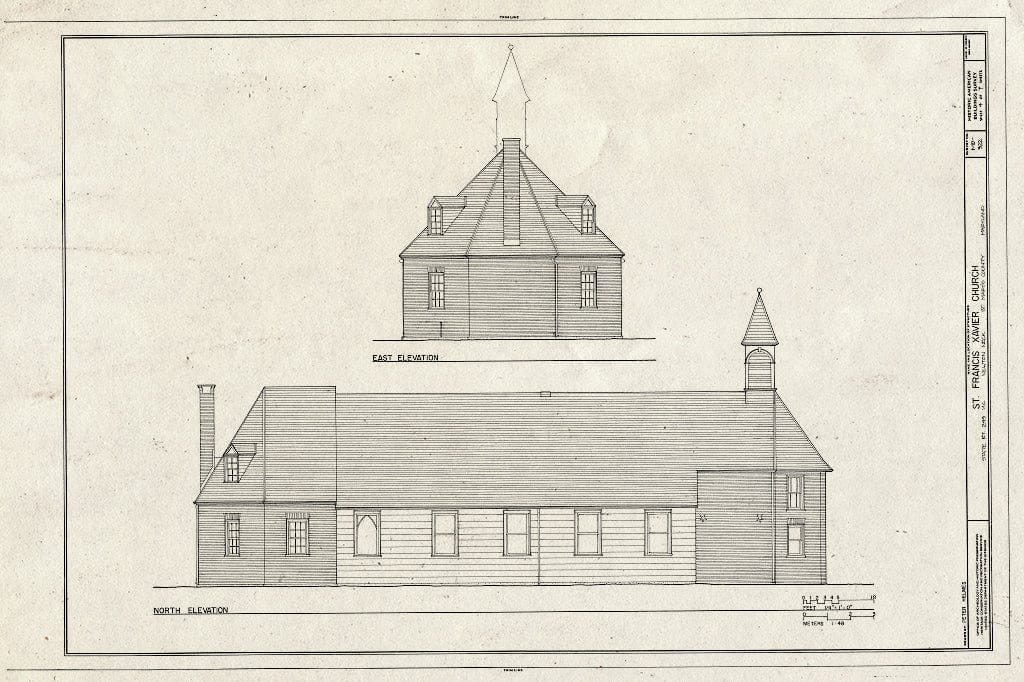Blueprint HABS MD,19-COMP.V,1- (Sheet 4 of 7) - St. Francis Xavier Church, State Route 243 Vicinity, Compton, St. Mary's County, MD