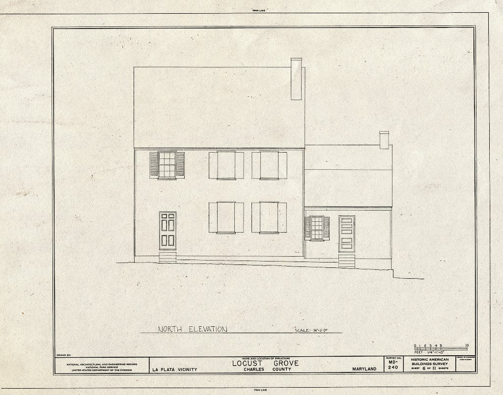 Blueprint HABS MD,9-LAPLA.V,2- (Sheet 6 of 11) - Locust Grove, La Plata, Charles County, MD
