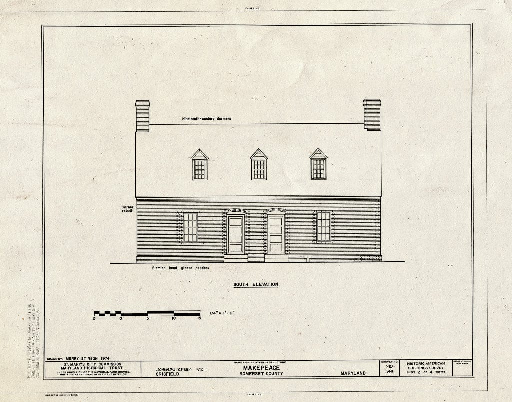 Blueprint HABS MD,20-CRISF.V,1- (Sheet 2 of 4) - Makepeace, Johnson Creek Vicinity, Crisfield, Somerset County, MD
