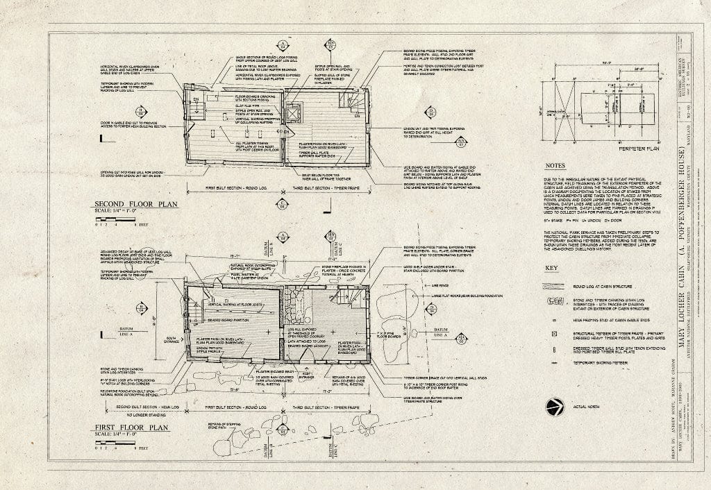 Blueprint HABS MD,22-Anti.V,2- (Sheet 2 of 5) - Mary Locher Cabin, Route 65 (Hagerstown Pike), Sharpsburg, Washington County, MD