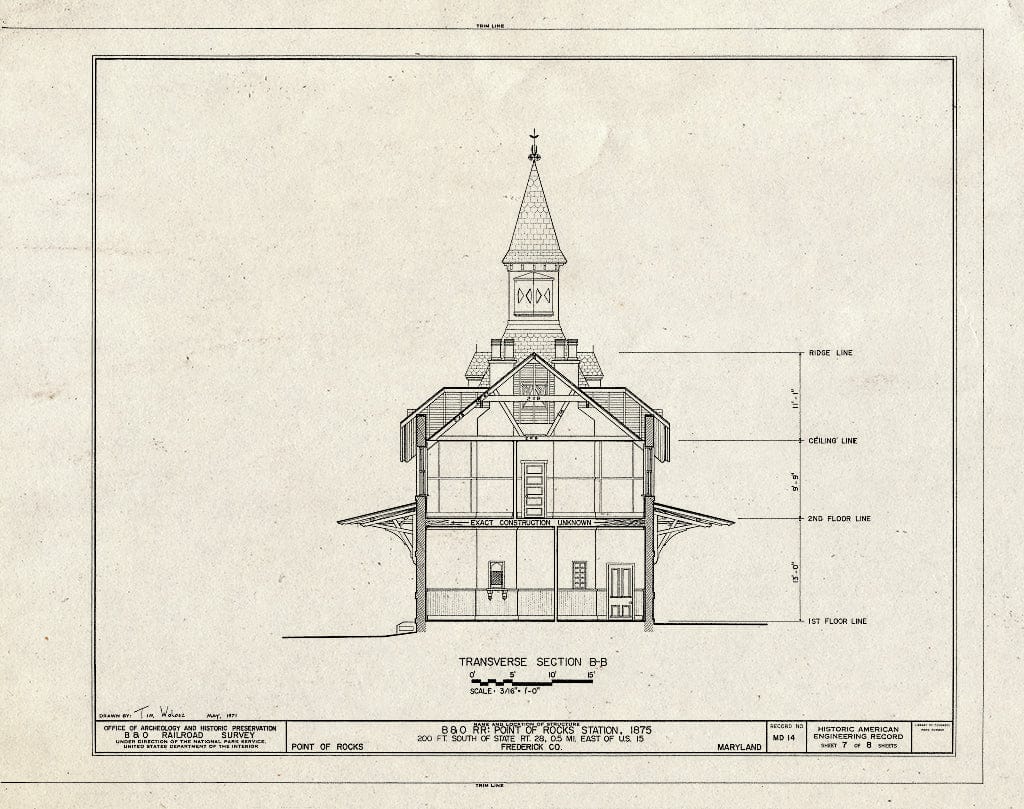 Blueprint HAER MD,11-PORO,1- (Sheet 7 of 8) - Baltimore & Ohio Railroad, Point of Rocks Station, Near State Route 28, Point of Rocks, Frederick County, MD