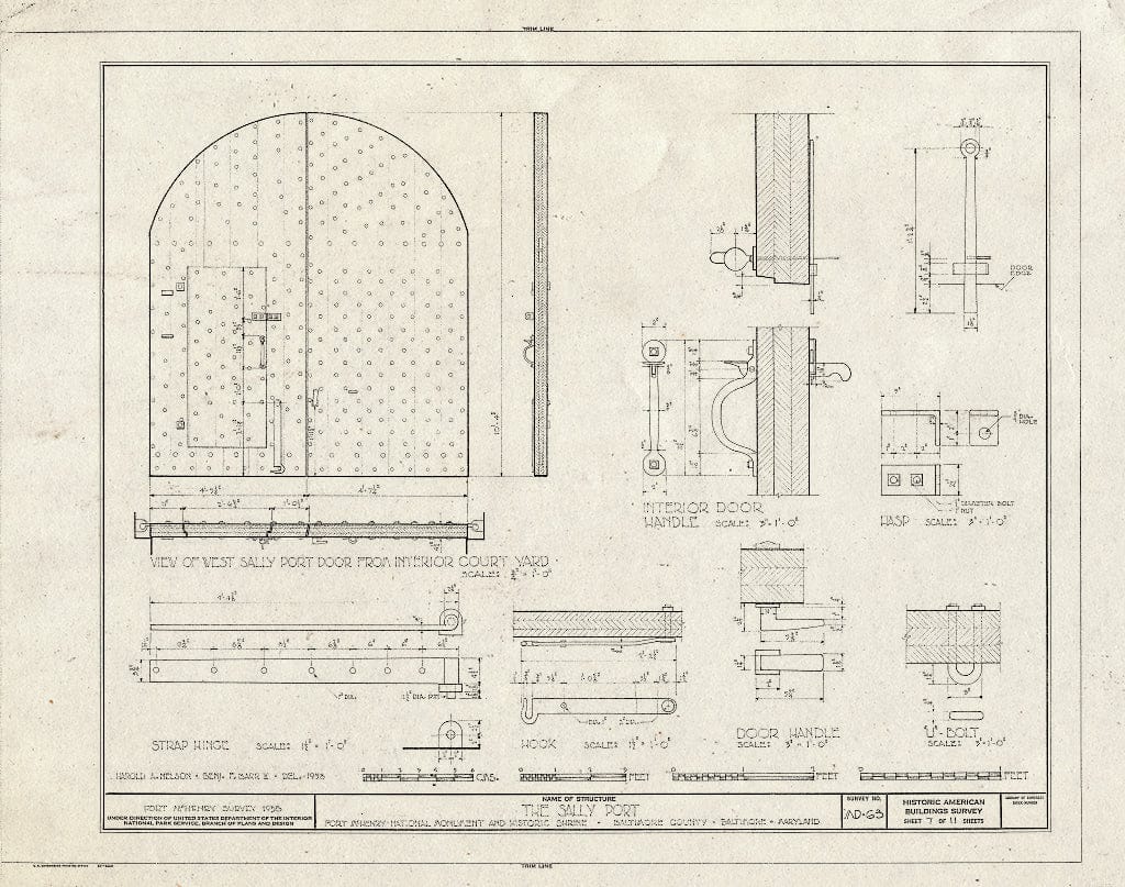 Blueprint HABS MD,4-BALT,5- (Sheet 7 of 11) - Fort McHenry National Monument & Historic Shrine, East Fort Avenue at Whetstone Point, Baltimore, Independent City, MD