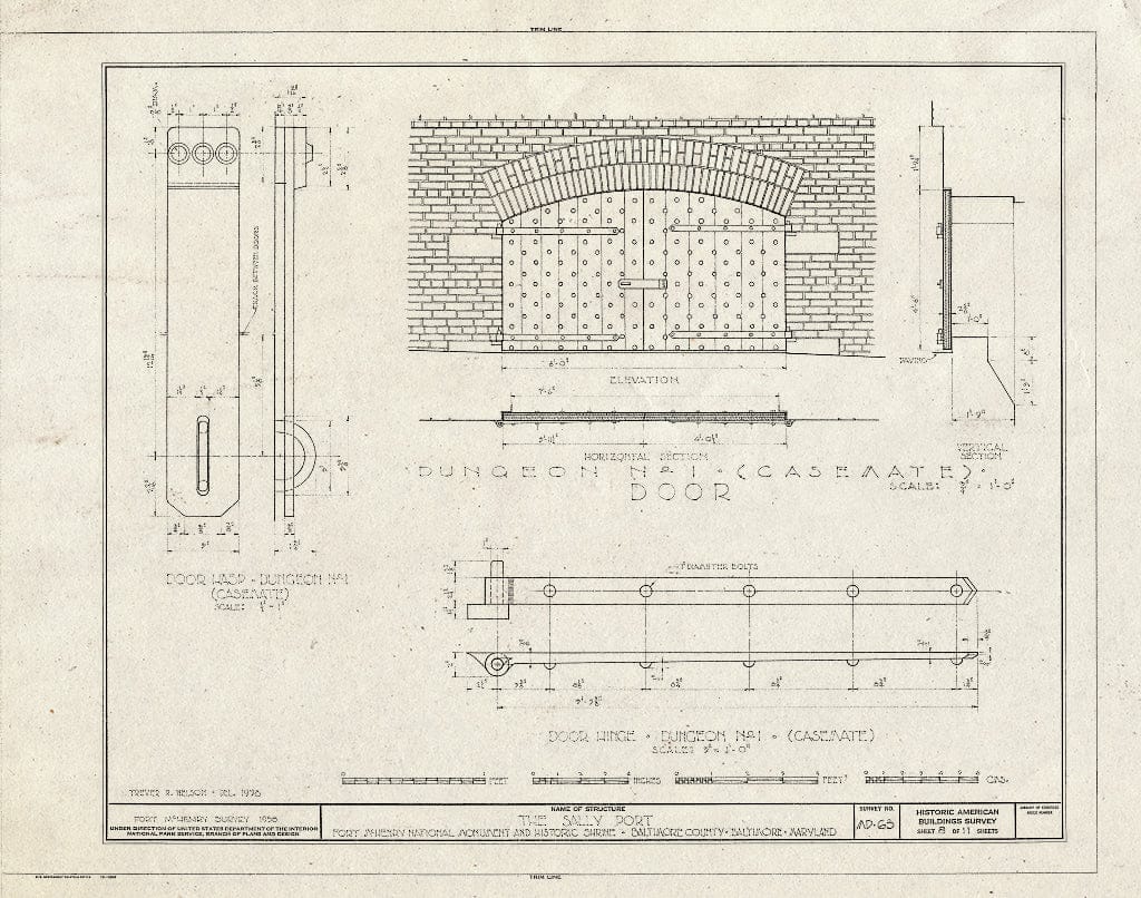 Blueprint HABS MD,4-BALT,5- (Sheet 8 of 11) - Fort McHenry National Monument & Historic Shrine, East Fort Avenue at Whetstone Point, Baltimore, Independent City, MD