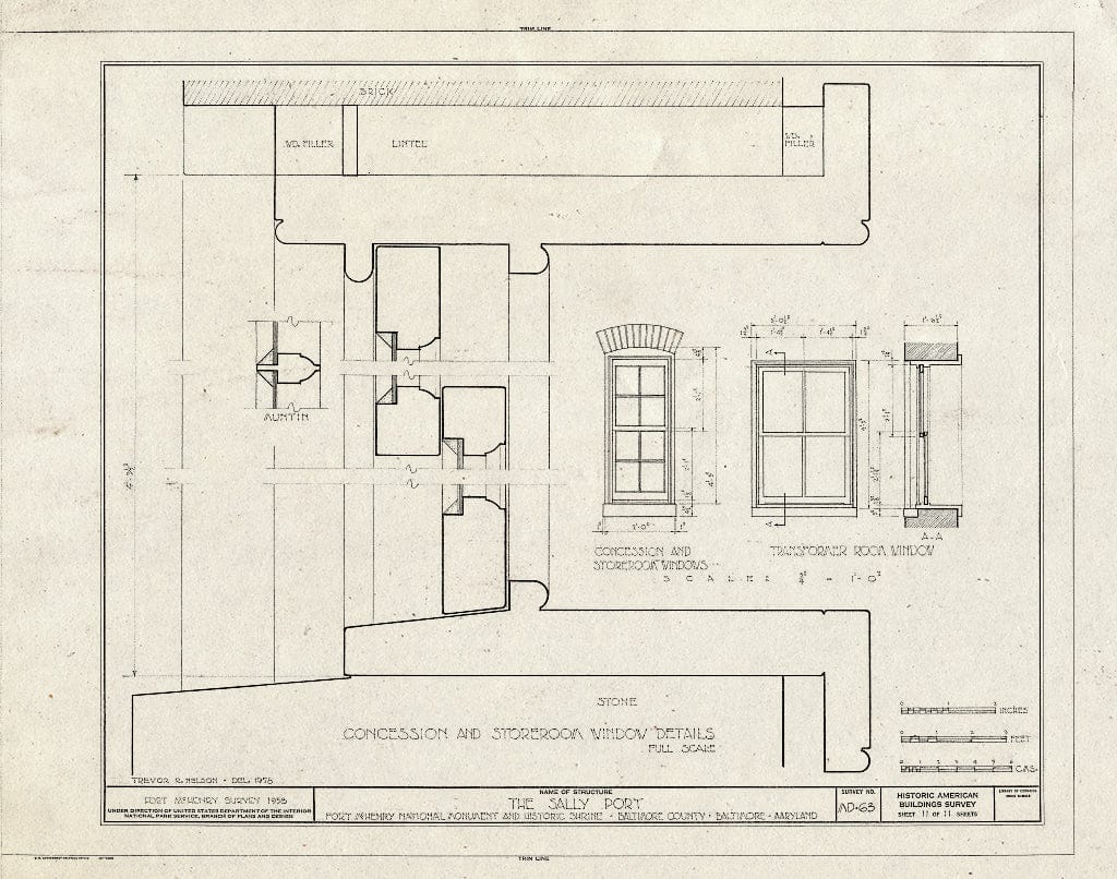 Blueprint HABS MD,4-BALT,5- (Sheet 11 of 11) - Fort McHenry National Monument & Historic Shrine, East Fort Avenue at Whetstone Point, Baltimore, Independent City, MD