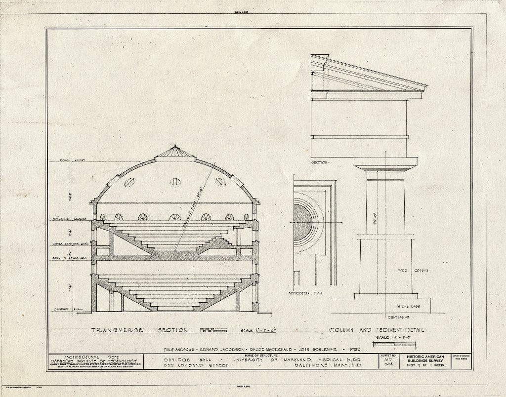 Blueprint HABS MD,4-BALT,59- (Sheet 9 of 11) - University of Maryland, Medical Building, Greene & Lombard Streets, Baltimore, Independent City, MD