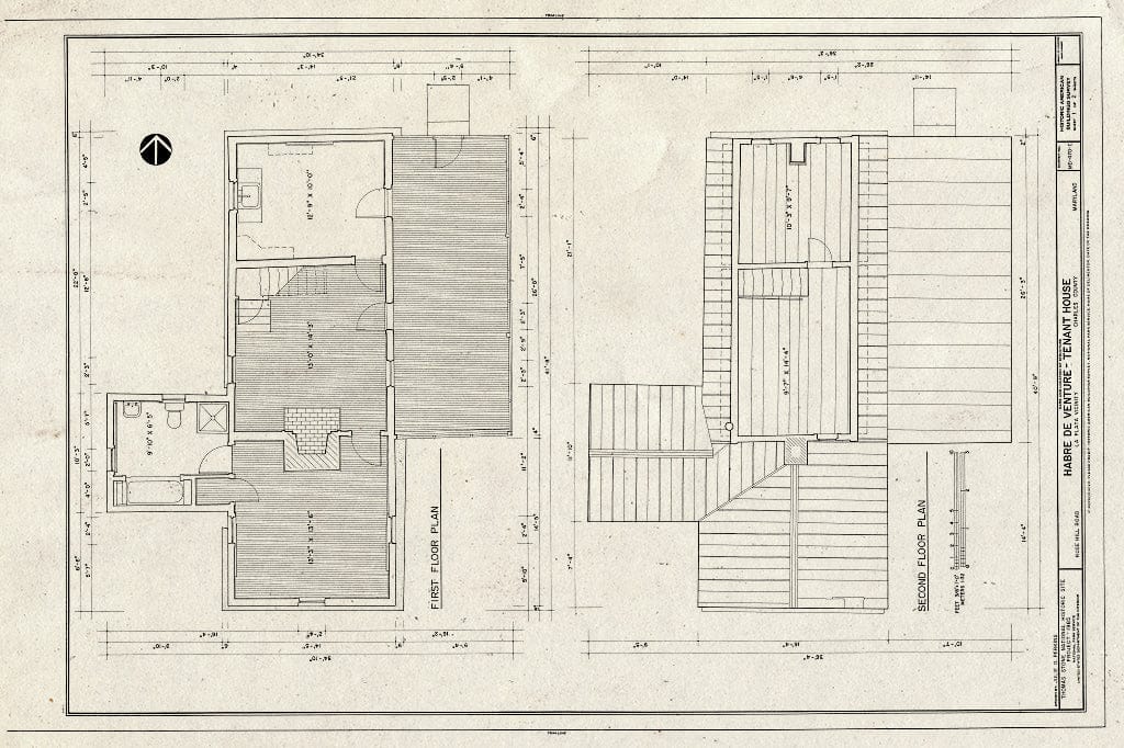 Blueprint HABS MD,9-Porto.V,3C- (Sheet 1 of 2) - Habre de Venture, Tenant House, Rose Hill Road, La Plata, Charles County, MD