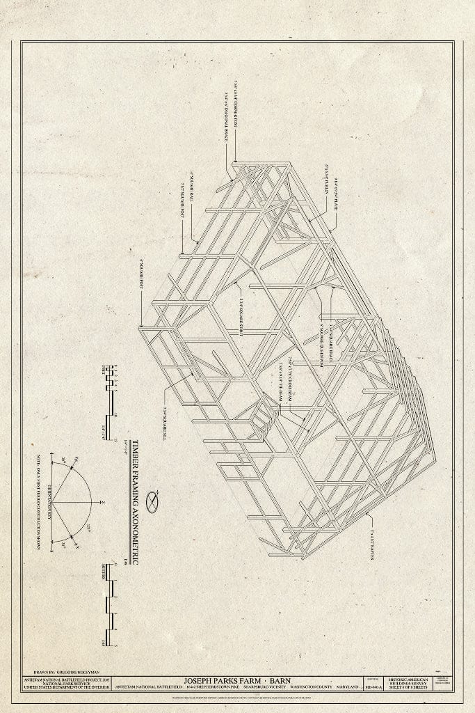 Blueprint HABS MD,22-Sharp.V,11-A- (Sheet 8 of 8) - Joseph Parks Farm, Barn, Sharpsburg, Washington County, MD