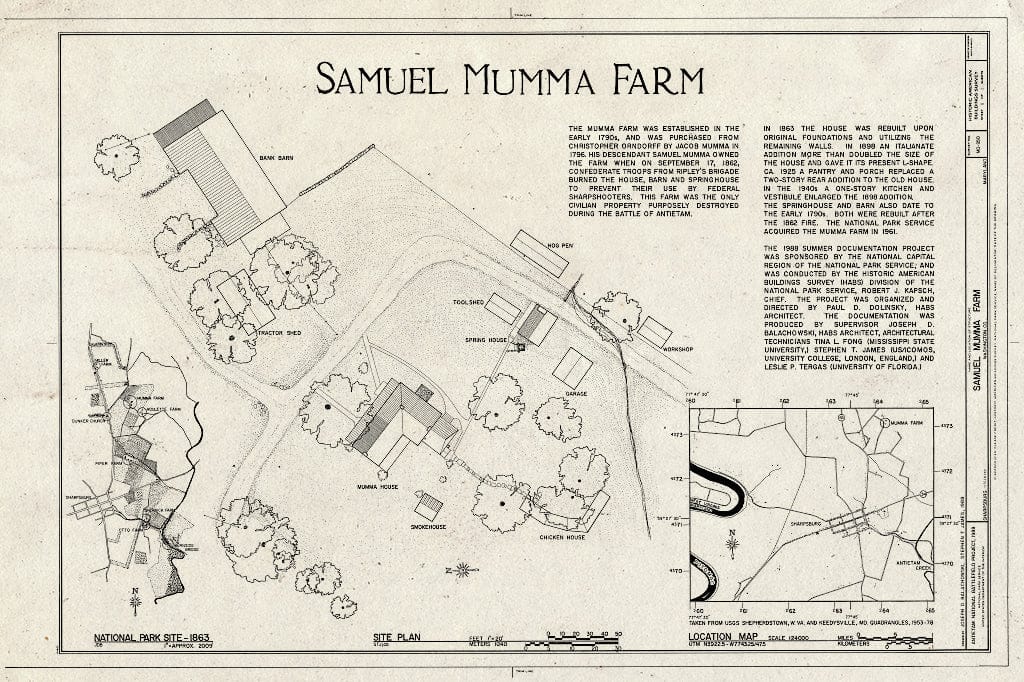 Blueprint Title Sheet - Mumma Farm, Smoketown Road, Sharpsburg, Washington County, MD