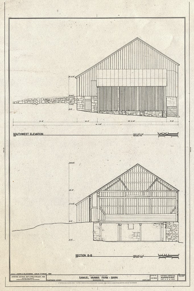 Blueprint HABS MD,22-Sharp.V,30-B- (Sheet 5 of 8) - Mumma Farm, Barn, Smoketown Road, Sharpsburg, Washington County, MD